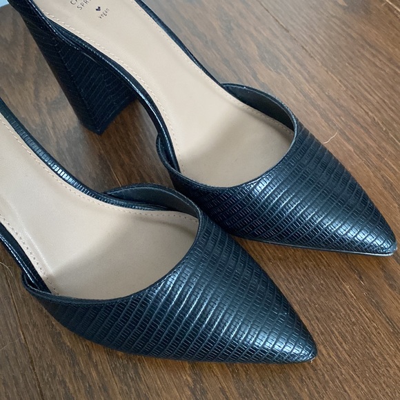 3-inch Black Vegan Leather Spring Heels - Picture 5 of 5